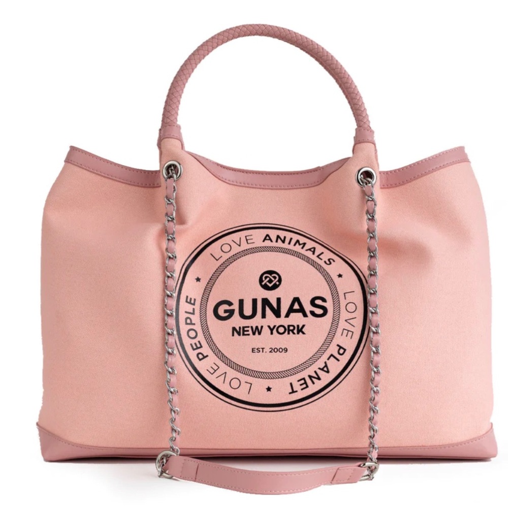 Gunas Ruth Vegan Cancas tote in light pink. Never carried out.